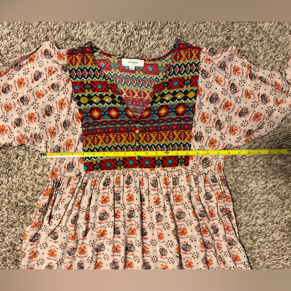 Umgee Colorful Aztec Print Mini Dress - Picture 8 of 11